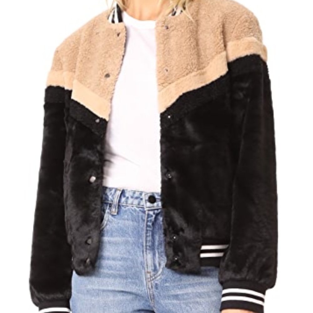 Free People Faux Fur Bomber Jacket